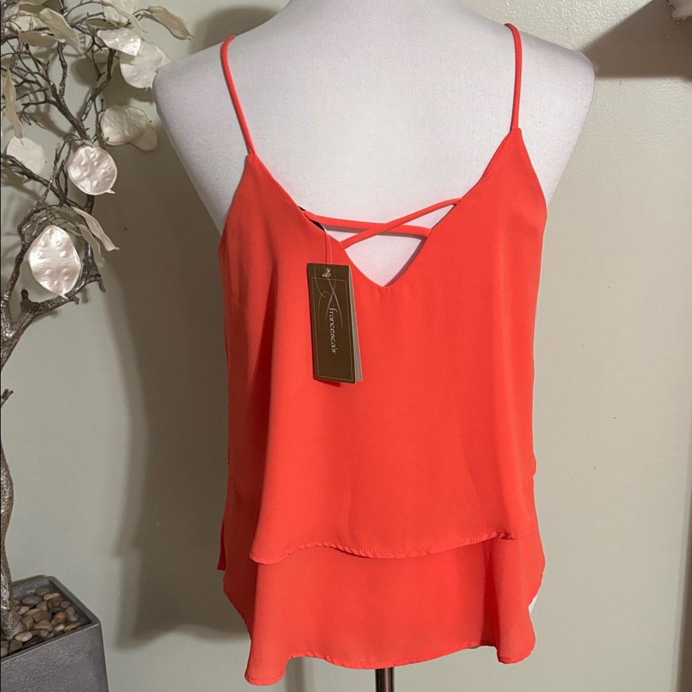 Francesca's Collections Orange Layered Tank Top - Picture 4 of 4